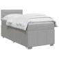 Preview: Boxspringbett mit Matratze Hellgrau 80 x 200 cm Stoff
