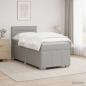Preview: Boxspringbett mit Matratze Hellgrau 80 x 200 cm Stoff