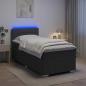 Preview: ARDEBO.de - Boxspringbett mit Matratze Dunkelgrau 80 x 200 cm Stoff