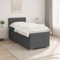 Preview: ARDEBO.de - Boxspringbett mit Matratze Dunkelgrau 80 x 200 cm Stoff