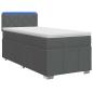 Preview: Boxspringbett mit Matratze Dunkelgrau 80 x 200 cm Stoff