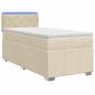 Preview: Boxspringbett mit Matratze mit Kopfteil Creme 80 x 200 cm Stoff