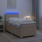 Preview: Boxspringbett mit Matratze mit Kopfteil Creme 80 x 200 cm Stoff