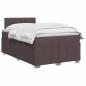 Preview: Boxspringbett mit Matratze Dunkelbraun 120 x 190 cm Stoff