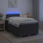 Preview: ARDEBO.de - Boxspringbett mit Matratze Dunkelgrau 120 x 200 cm Stoff
