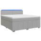 Preview: Boxspringbett mit Matratze Hellgrau 140 x 190 cm Stoff