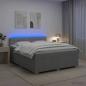 Preview: Boxspringbett mit Matratze Hellgrau 140 x 190 cm Stoff