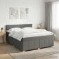 Preview: Boxspringbett mit Matratze Dunkelgrau 140 x 190 cm Stoff