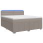 Preview: Boxspringbett mit Matratze Taupe 140 x 190 cm Stoff