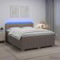 Preview: ARDEBO.de - Boxspringbett mit Matratze Taupe 140 x 190 cm Stoff