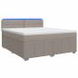 Preview: Boxspringbett mit Matratze Taupe 140 x 190 cm Stoff