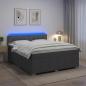 Preview: ARDEBO.de - Boxspringbett mit Matratze Dunkelgrau 140 x 200 cm Stoff