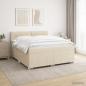 Preview: ARDEBO.de - Boxspringbett mit Matratze Creme 140 x 200 cm Stoff