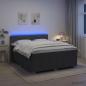 Preview: ARDEBO.de - Boxspringbett mit Matratze Dunkelgrau 160 x 200 cm Stoff