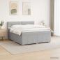 Preview: ARDEBO.de - Boxspringbett mit Matratze Hellgrau 160 x 200 cm Stoff