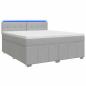 Preview: Boxspringbett mit Matratze Hellgrau 160 x 200 cm Stoff
