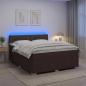 Preview: ARDEBO.de - Boxspringbett mit Matratze Dunkelbraun 160 x 200 cm Stoff