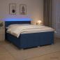 Preview: ARDEBO.de - Boxspringbett mit Matratze mit Kopfteil Blau 160 x 200 cm Stoff