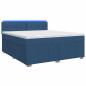 Preview: Boxspringbett mit Matratze mit Kopfteil Blau 160 x 200 cm Stoff