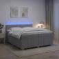 Preview: ARDEBO.de - Boxspringbett mit Matratze Hellgrau 200 x 200 cm Stoff