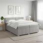 Preview: Boxspringbett mit Matratze Hellgrau 200 x 200 cm Stoff