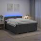 Preview: ARDEBO.de - Boxspringbett mit Matratze Dunkelgrau 200 x 200 cm Stoff