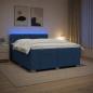 Preview: ARDEBO.de - Boxspringbett mit Matratze mit Kopfteil Blau 200 x 200 cm Stoff