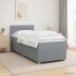 Preview: ARDEBO.de - Boxspringbett mit Matratze Hellgrau 80 x 200 cm Stoff