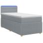 Preview: Boxspringbett mit Matratze Hellgrau 80 x 200 cm Stoff