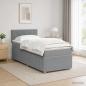 Preview: ARDEBO.de - Boxspringbett mit Matratze Hellgrau 90 x 190 cm Stoff