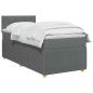 Preview: Boxspringbett mit Matratze Dunkelgrau 90 x 200 cm Stoff
