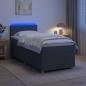 Preview: Boxspringbett mit Matratze Dunkelgrau 90 x 200 cm Stoff