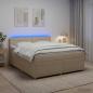 Preview: Boxspringbett mit Matratze Creme 140 x 190 cm Stoff