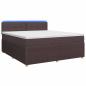 Preview: Boxspringbett mit Matratze Dunkelbraun 140 x 190 cm Stoff