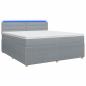 Preview: Boxspringbett mit Matratze Hellgrau 140 x 200 cm Stoff