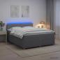 Preview: Boxspringbett mit Matratze Hellgrau 140 x 200 cm Stoff