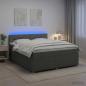 Preview: ARDEBO.de - Boxspringbett mit Matratze Dunkelgrau 140 x 200 cm Stoff