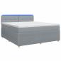 Preview: Boxspringbett mit Matratze Hellgrau 160 x 200 cm Stoff