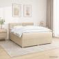 Preview: ARDEBO.de - Boxspringbett mit Matratze Creme 180 x 200 cm Stoff