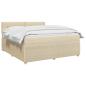 Preview: Boxspringbett mit Matratze Creme 180 x 200 cm Stoff