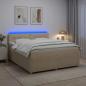 Preview: Boxspringbett mit Matratze Creme 180 x 200 cm Stoff