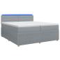Preview: Boxspringbett mit Matratze Hellgrau 200 x 200 cm Stoff