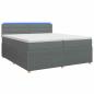Preview: Boxspringbett mit Matratze Dunkelgrau 200 x 200 cm Stoff