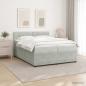Preview: ARDEBO.de - Boxspringbett mit Matratze Hellgrau 200 x 200 cm Samt