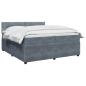 Preview: Boxspringbett mit Matratze Dunkelgrau 200 x 200 cm Samt