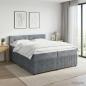 Preview: Boxspringbett mit Matratze Dunkelgrau 200 x 200 cm Samt