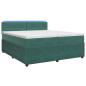 Preview: Boxspringbett mit Matratze Dunkelgrün 200 x 200 cm Samt