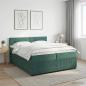 Preview: Boxspringbett mit Matratze Dunkelgrün 200 x 200 cm Samt