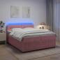 Preview: ARDEBO.de - Boxspringbett mit Matratze mit Kopfteil Rosa 200 x 200 cm Samt