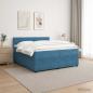 Preview: Boxspringbett mit Matratze mit Kopfteil Blau 200 x 200 cm Samt